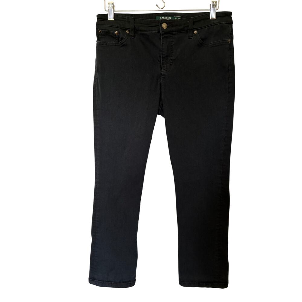 Lauren Ralph Lauren Black Modern Straight Curvy Pants 10P